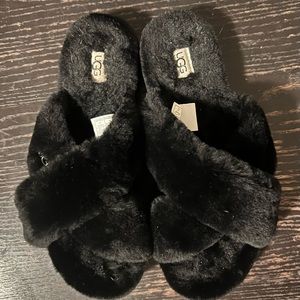 Ugg furry slippers, size 8